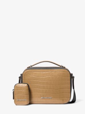 Hudson Crocodile Embossed Leather Crossbody Bag image number 0