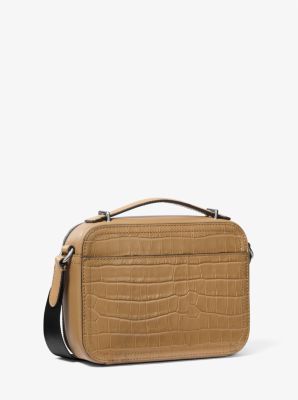 Hudson Crocodile Embossed Leather Crossbody Bag