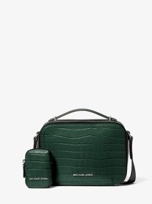 Hudson Crocodile Embossed Leather Crossbody Bag image number 0