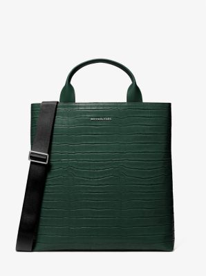 Hudson Crocodile Embossed Leather Tote Bag