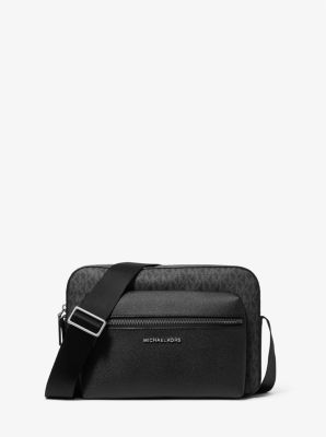 Camera bag a tracolla Hudson testurizzata con logo image number 0