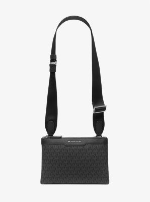 MK Umhängetasche Hudson Mit Signature-Logomuster - Schwarz