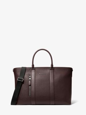 Michael Kors Hudson Pebbled Leather Tote Bag In Brown