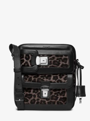 Scott Cargo Leopard Calf Hair Flight Bag