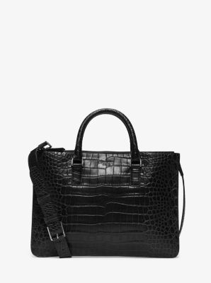 Bryant Slim Embossed-Leather Briefcase image number 0