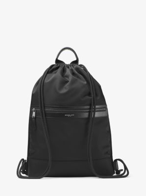 Michael Kors Black/White Nylon and Leather Kent Backpack Michael