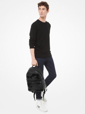 Michael kors 2025 black camo backpack