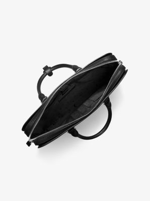 Henry Crossgrain Leather Briefcase in BLACK | Michael Kors