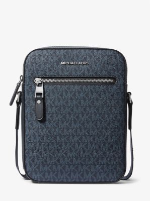 Michael Kors Varick Logo Flight Bag In Blue