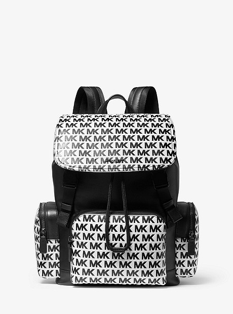 Henry Logo-Embossed Leather Backpack - BLACK/WHITE - 33F9THYB2V