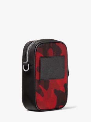 Brooklyn Logo Tape Camouflage Printed Woven Smartphone Crossbody Bag image number 2