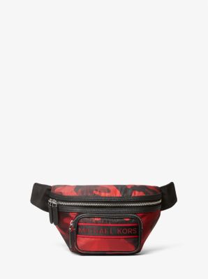 Brooklyn Logo Tape Printed Woven Belt Bag Michael Kors