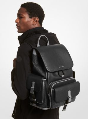 Hudson Logo and Leather Backpack