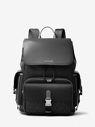 Hudson Logo and Leather Backpack - BLACK COMBO - 33H1LHDB2C