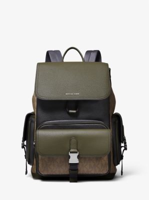 Hudson Logo and Leather Backpack | Michael Kors