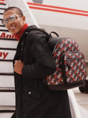 Mochila Hudson con logotipo gr&aacute;fico in NEGRO/CARMES&Iacute; | Michael Kors