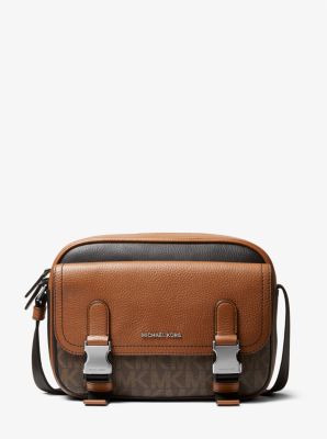 Hudson Graphic Logo Embossed Leather Crossbody Bag