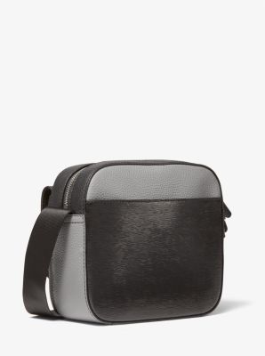 Michael Kors Black Hudson Pebbled Leather Crossbody Bag