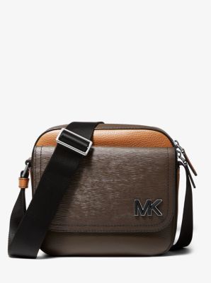B. MAKOWSKY Large Black Leather Hobo Leopard Print Lining