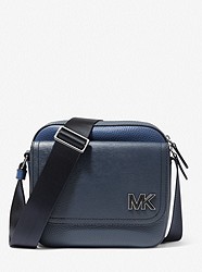 Hudson Color-Blocked Leather Messenger Bag - NAVY - 33H1LHDM2X
