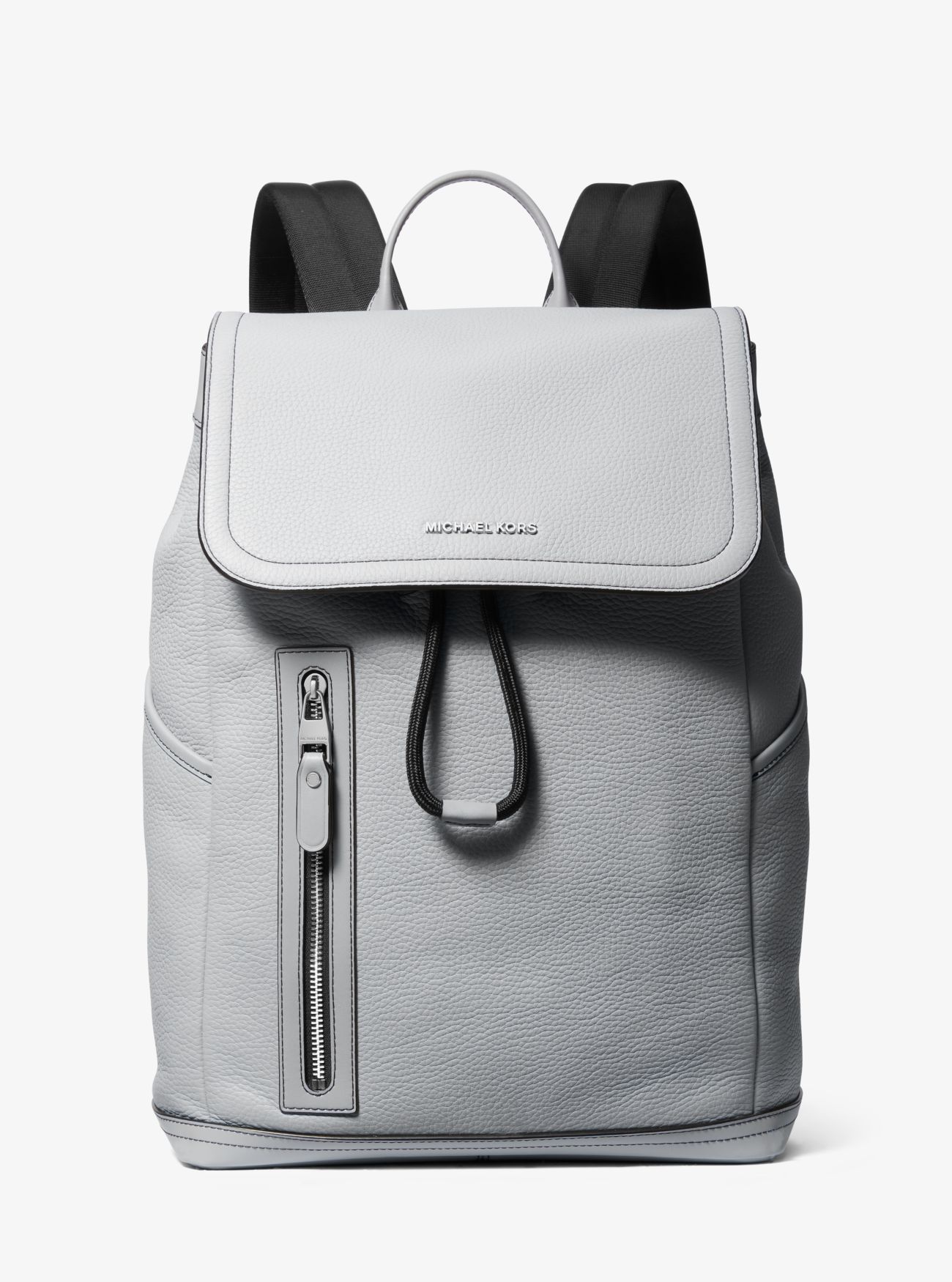 MK Hudson Pebbled Leather Utility Backpack - White - Michael Kors