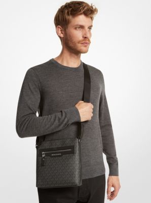 Calvin Klein Hudson Top Zip Signature Crossbody, Textured