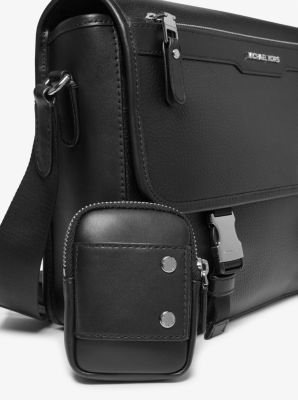 Sac messager Hudson en cuir grainé avec poche