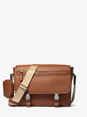 Sac messager Hudson en cuir grainé avec poche image number 0