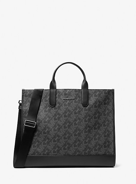 Michael Kors Hudson Empire Signature Logo Tote Bag In Black