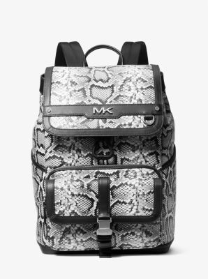 Varick Snake Embossed Leather Utility Backpack Michael Kors