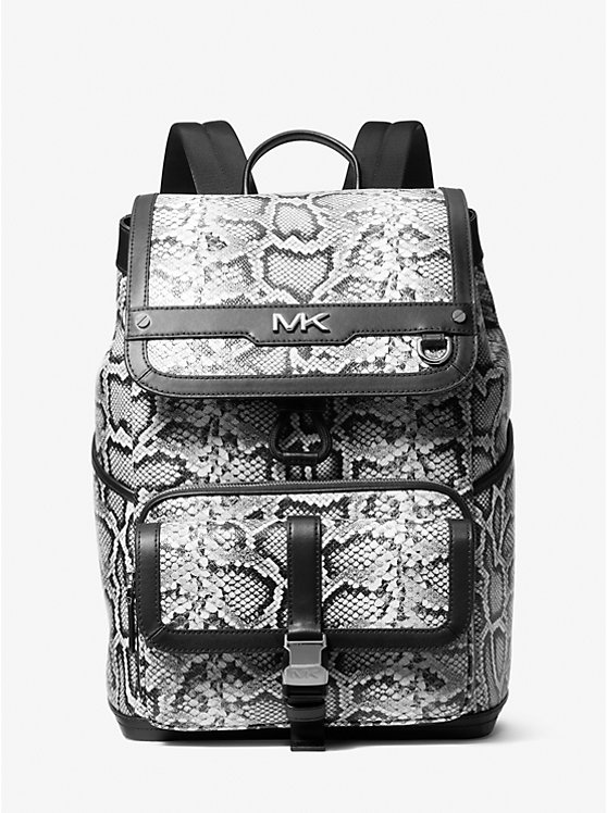 Varick Snake Embossed Leather Utility Backpack image number 0