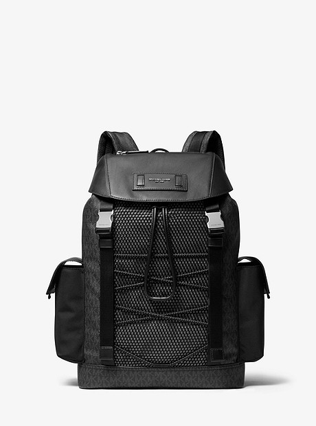 Greyson Logo Mixed-Media Backpack - BLACK - 33H9LGYB6B