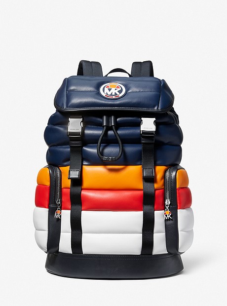 MK X ellesse Hudson Quilted Faux Leather Backpack - DRESS BLUES - 33R3LHDB6O