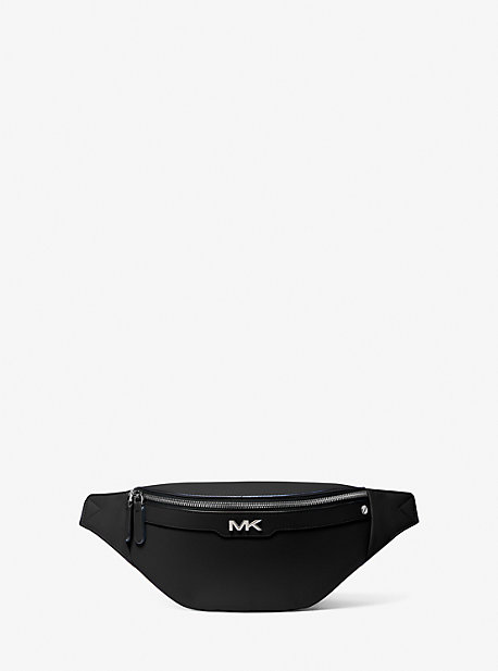 Shop Michael Kors Varick Small Leather Belt Bag In Black