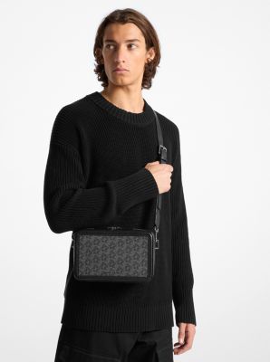 Hudson Empire Monogram Crossbody Bag in BLACK | Michael Kors