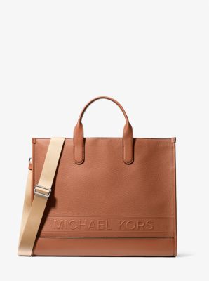 MK Hudson Pebbled Leather Tote Bag - Brown - Michael Kors Michael Kors Mens