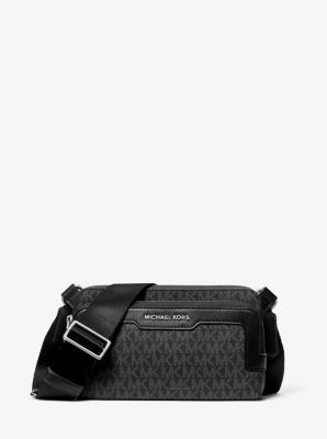 MK Umhängetasche Hudson Mit Signature-Logomuster - Schwarz
