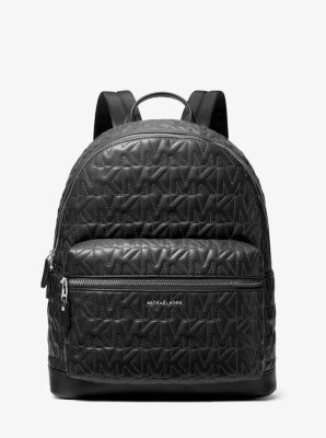 MK Rucksack Hudson Medium Mit Erhabener Logoprägung - Schwarz