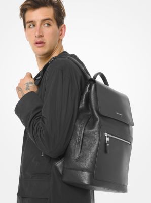 Pebbled shop leather backpack