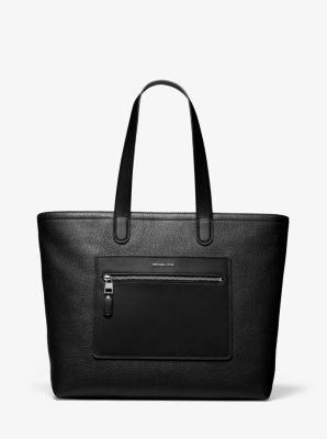 Cooper Logo Embossed Faux Pebbled Leather Tote Bag