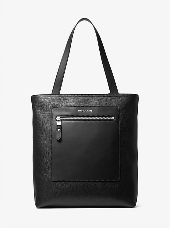 Hudson Pebbled Leather Top-Zip Tote Bag image number 0