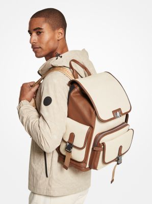 Michael Kors Hudson Logo Backpack In Natural | ModeSens