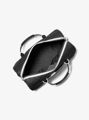 Sac de voyage Brooklyn en tissu scuba gaufr&eacute; &agrave; logo