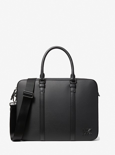 Hudson Textured Leather Briefcase - BLACK - 33S2MHDA6T
