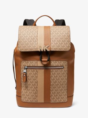Hudson Logo Stripe and Leather Backpack | Michael Kors