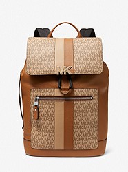Hudson Logo Stripe and Leather Backpack - CAMEL COMBO - 33S2MHDB2B