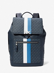 Hudson Logo Stripe and Leather Backpack - ADMIRAL MLTI - 33S2MHDB2B