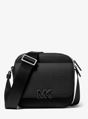 Michael Kors Black Hudson Pebbled Leather Crossbody Bag