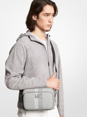 Hudson Logo Stripe and Leather Crossbody Bag