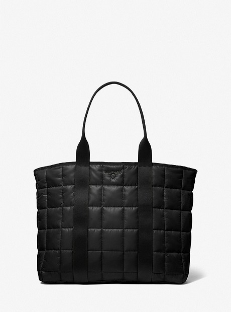 Brooklyn Quilted Recycled Polyester Tote Bag - BLACK - 33S2TBKT3U